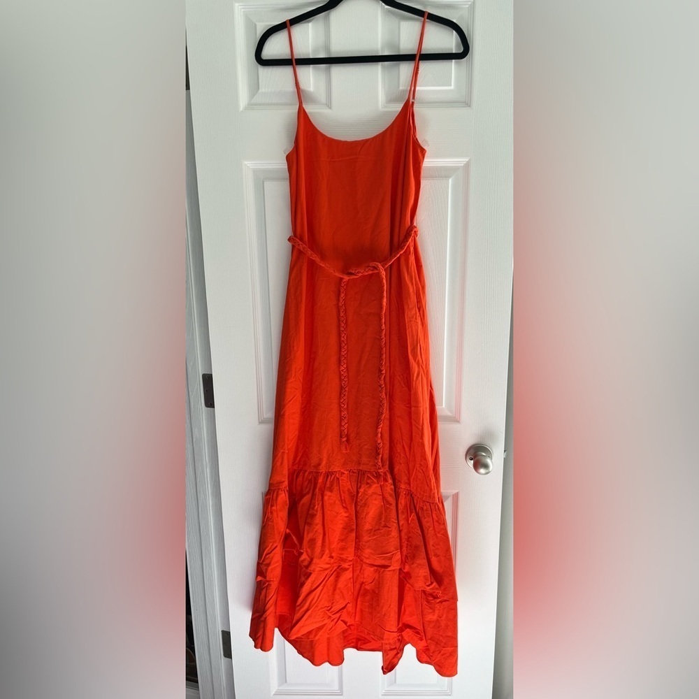 Mestiza New York Belted Orange Tiered Midi Dress, Size XS NWT - Picture 5 of 9